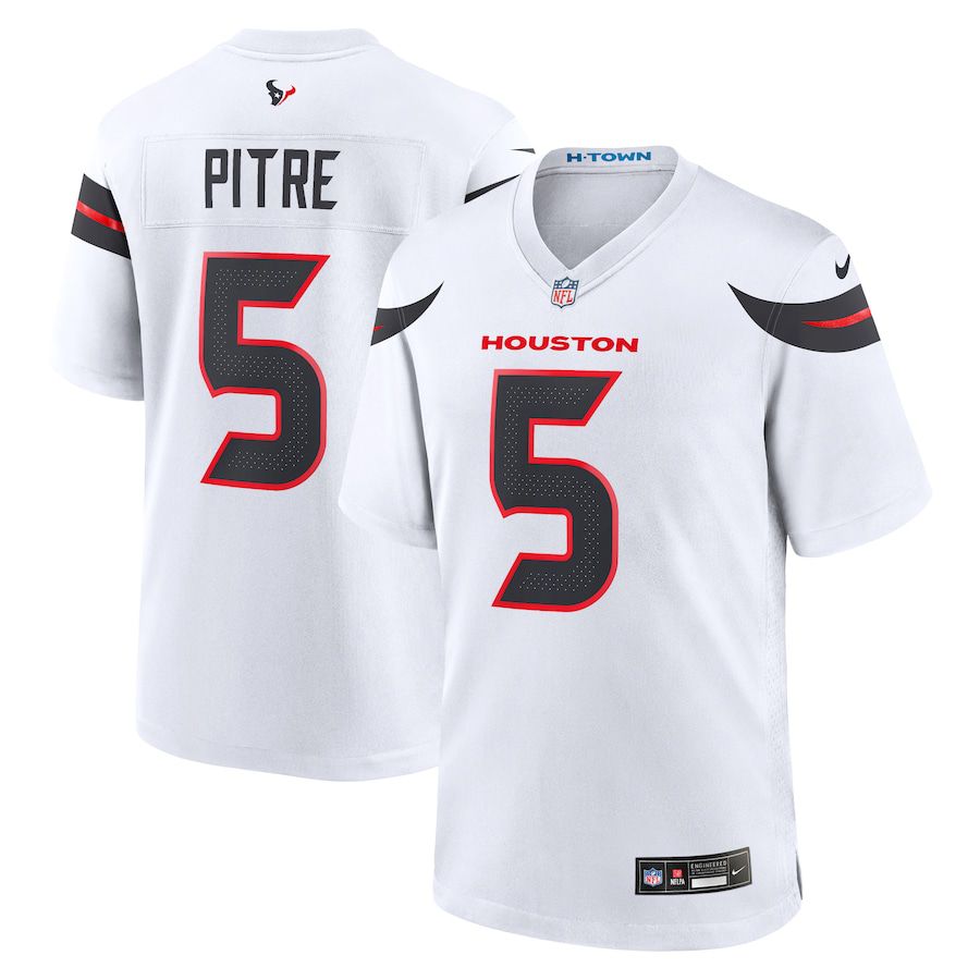 Men Houston Texans #5 Jalen Pitre Nike White Game NFL Jersey